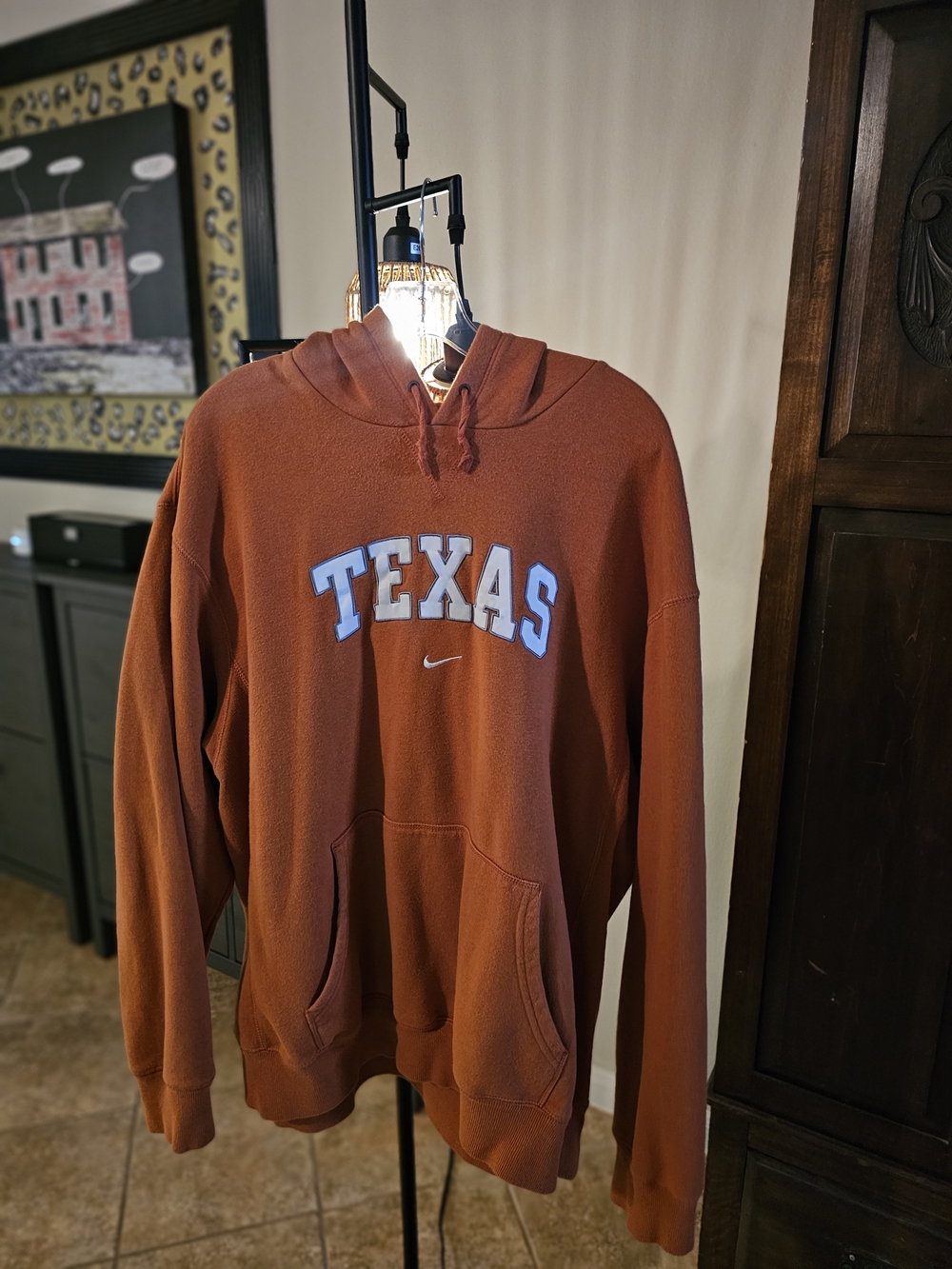 Vintage 2005 Nike Men's Hoodie - Burnt Orange Texas Pullover